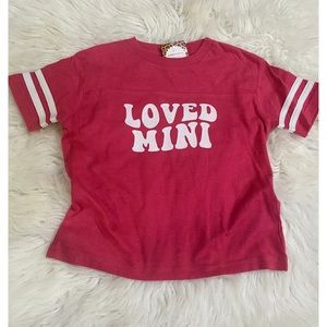 BRAND NEW WITH TAGS Girls Loved Mini Pink Varsity Tee